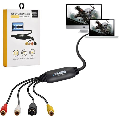 ChenQuanSarl-Convertisseur Vhs Vers Numérique, Carte De Capture Vidéo Usb 2.0, Appareil Vieux Vhs Mini Dv Hi8 Dvd Vcr Vers Convertisseur Numérique Compatible Avec Mac, Pc Compatible Avec Windows