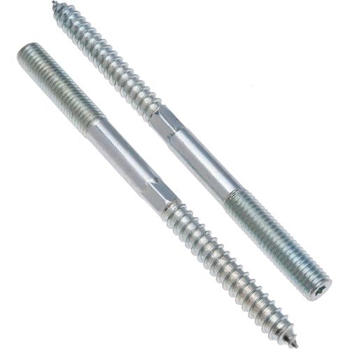 M8X80Mm Boulons De Suspension,Vis À Cheville À Double Extrémité,Vis À Bois,Fixation Sans Tête Zinguée Avec Embout Hexagonal Pour Clé,Tiges Bois De Goujon À Double Filetage Métrique (Lot De 10)