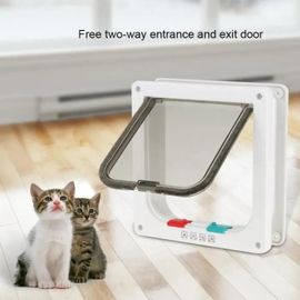 Chatière - Swt - Porte De Chat - Verrouillable - Blanc - Plastique