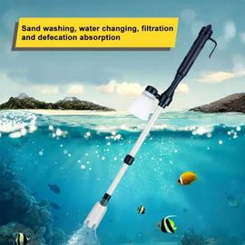 Siphon Électrique Pour Aquarium, Nettoyant Pour Aspirateur De Poisson, Filtre À Sable Et À Eau Avec Sac Résistant
