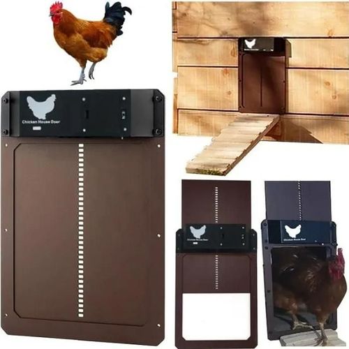 Porte De Poulailler Automatique Étanche Ip44 - Marron - Abs - Extérieur - Canard