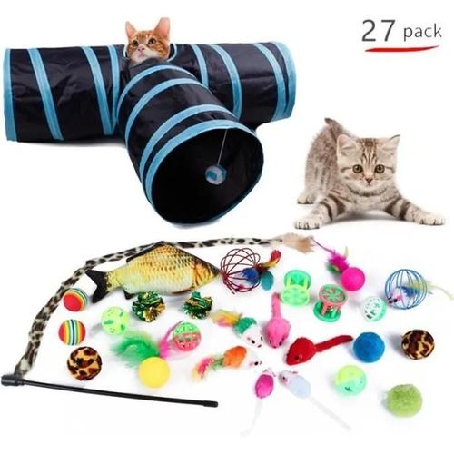 Jouets Pour Chats - Multicoloré - 27 Pièces - Plastique Et Tissu - Cadeau Noël - Intérieur