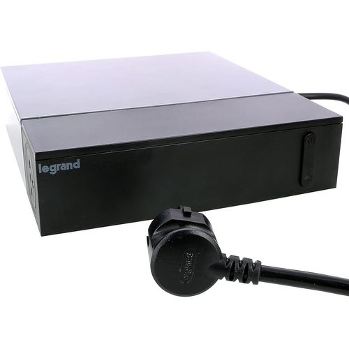 ChenQuanSarl-Multipr Pour Espace Tv - 4 Pr s Avec Terre + 4 Pr s Sans Terre + Logement Pour Câbles + Collier Auto-Grippant - Avec Parafoudre + Interrupteur - Cordon 2 M - Design Award - Noir