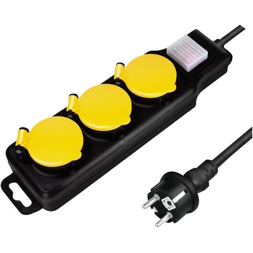 ChenQuanSarl-Lps253 ¿ Multipr Pour L'Extérieur, 3 Pr s (3 X Cee 7/3) Avec Protection Ip 44 Et Interrupteur Marche/Arrêt, Extérieur