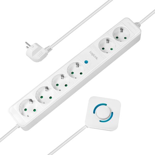ChenQuanSarl-Lps271 Bloc Multipr 6 Pr s, Dont 4 Avec Interrupteur À Pied, 6 Pr s Cee 7/3, 1,5 M, Blanc