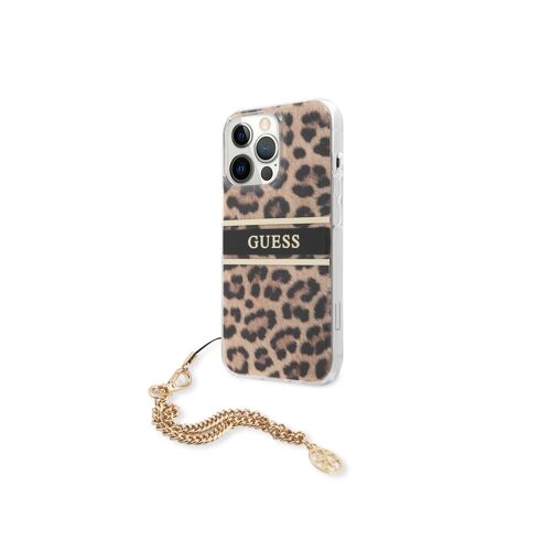 Coque pour Apple iPhone 13 Pro Leopard avec breloque Guess Léopard