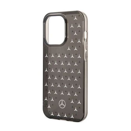 Coque pour iPhone 14 Pro Antichocs Design Luxueux avec Motifs Logo Mercedes Benz Argent