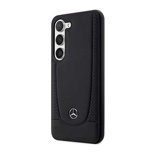 Coque pour Galaxy S23 Plus en Cuir Design Perforé Luxueux Mercedes Benz Noir