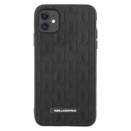 Coque Silicone Iphone 11 Texturé Monogram 3d Ultra Résistant Karl Lagerfeld Noir