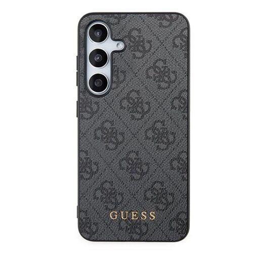Coque pour Galaxy S24 Effet Saffiano avec Motif 4G et Logo en Métal Guess Noir