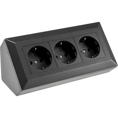 Chenquansarl-Bloc Multipr Pour Coin 230 V / 16 A 45° Montage En Saillie Pour Plan De Travail, Bureau, Cuisine, Atelier, Noir