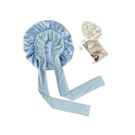 Bonnet De Nuit Bonnet De Nuit En 100% Soie De Mûrier Bleu