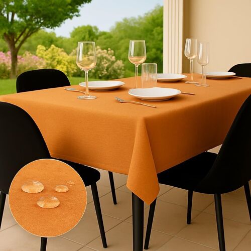 Sjzg-Nappe Anti Tache 80x80 Orange Protection De Table Polyester D'intérieur Et D'extérieur Fabriqué En Italie