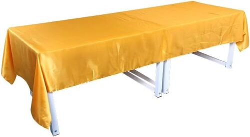 Sjzg-Nappe En Satin Pour Banquet De Mariage, Banquet D'événement, Décoration De Baptême, Jaune, 250 X 350 Cm