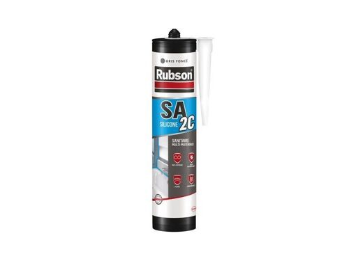 Mastic sanitaire silicone acetique RUBSON gris foncé cartouche 280ml