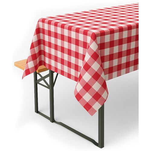 Sjzg-Nappe À Carreaux De 20 Mm - Motif Maison De Campagne - Rouge Et Blanc - 100% Coton - 80 X 80 Cm