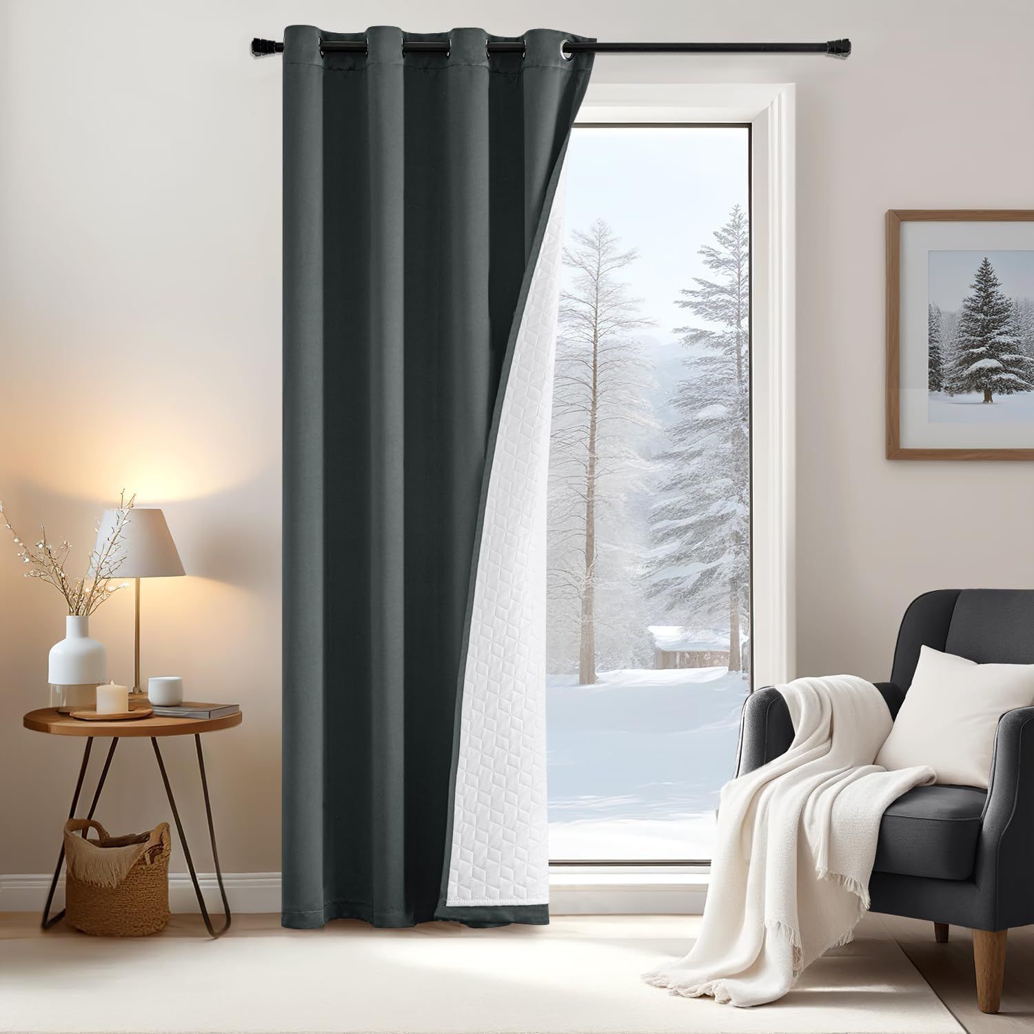 Rideau De Porte Isolant 90x190cm - Anti-Froid, Magnétique, Installation Sans Perçage - Économies D'Énergie
