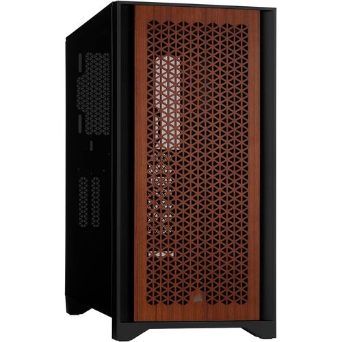 ChenQuanSarl-4000D Airflow Boîtier Atx Moyen Tour En Verre Trempé (Panneau Avant À Flux DAir Élevé, Panneau Latéral, LIntérieur Spacieux, Deux Ventilateurs De 120 Mm Inclus) Noir Et Teck