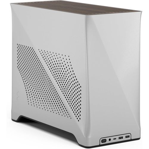ChenQuanSarl-Era 2 Itx Pc Case In Silver - Aluminium Anodisé Élégant, Plateau En Noyer Massif, Compatible Avec Les Gpu 3 Slots, Câble R r Pcie 4.0 Inclus