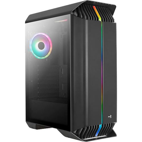 ChenQuanSarl-Gladiatorduobkv1, Gladiator Duo, Argb Atx Mid Tower Case, 3 X Duo 12 Argb Fans, Tempered Glass Side Panel, Black