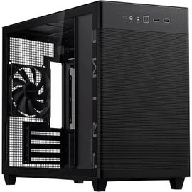 ASFASFq-ASUS Prime AP201 Tempered Glass (Noir) ¿ Boîtier PC gaming MicroATX (support de radiateur jusqu'à 360 mm, panneaux latéraux sans outil, panneau avant USB 3.2 Gen 2 Type-C)