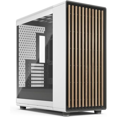ChenQuanSarl-North Xl Rc Chalk White Tg Clear - Boîtier Pc Gaming Atx Ventilé Avec Panneaux En Bois - 3 Ventilateurs Pwm 140Mm Et Usb Type C Inclus