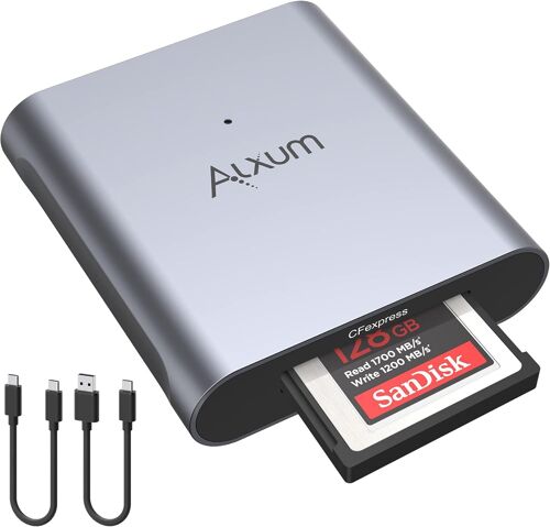 CFexpress Card Reader, USB C 3.1 Gen 2 to CFexpress Type B Memory Card Reader Adapter up to 10Gbps, with C to C and C to A USB Cables, Support Android/Windows/Mac OS/Linux
