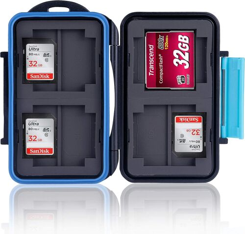 boîtier de protection / Cas pour les cartes de mémoire / stockage pour 8x SD Cards + 4x Compact Flash (CF)