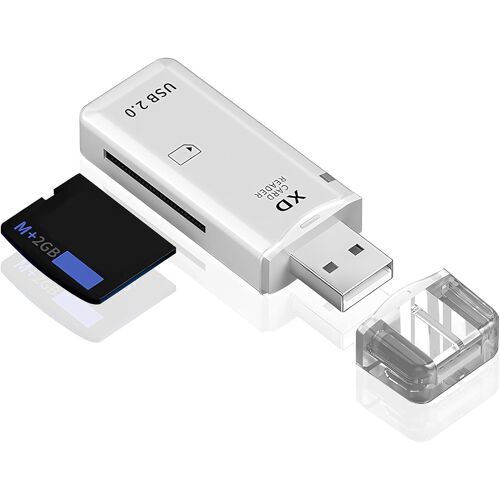 USB XD Card Reader for Fuji and Olympus Cameras USB 2.0 Adapter XD Card Reader Picture Card Reader 480MB Easy to Read Compatible with PC Windows Mac Tablet, White