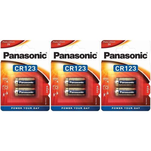 ASON-Lot De 3 Blisters De 2 Piles Au Lithium Cr123A Panasonic