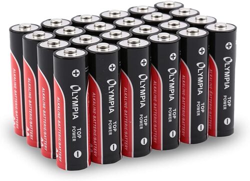 Top Power Lot de 24 Piles alcalines AA Mignon 1,5 V - Idéal pour Lampes de Poche, télécommandes, manettes et Jouets