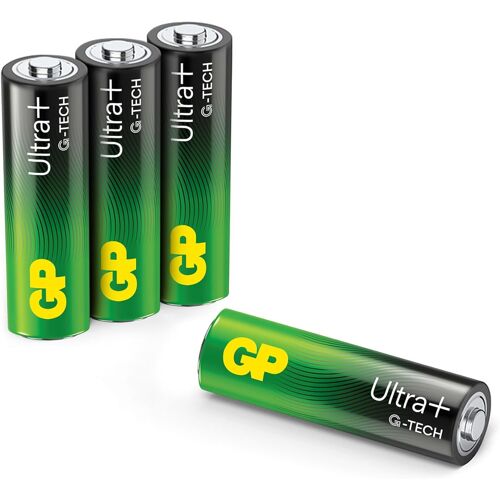 Lot de 4 Piles alcalines Ultra Plus AA 1,5 V (Mignon/R6), Nouvelle Technologie GTECH Longlife pour Une très Longue durée de Vie et Une Grande stabilité, Lot de 4 Piles AA Ultra+
