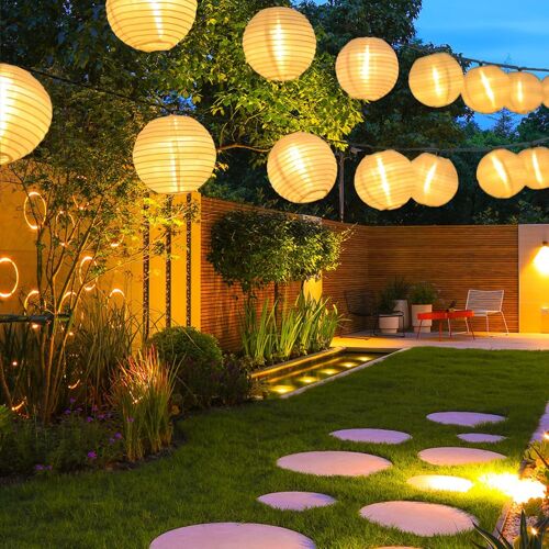 ® Guirlande Lumineuse Solaire Lanternes Extérieures 8m 30 Led 2 Modes Lampe Suspendue Solaire Étanche Décoration De Jardin Blanc Chaud Pour Balcon, Cour, Fête, Noël (1 Pcs)