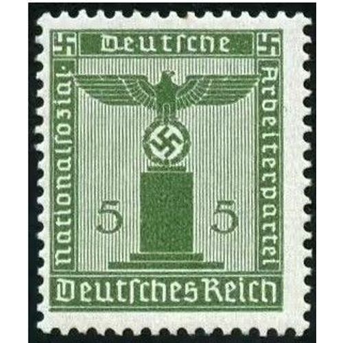 Allemagne, 3ème Reich 1938, Très Beau Timbre De Service Neuf** Luxe Yvert 108, Grand Aigle Et Croix Gammée Sur Socle, 5pf. Vert, Filigrane Croix Gammées.