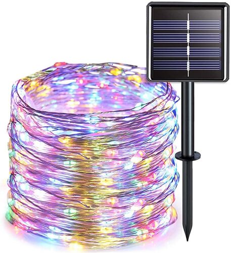 Guirlande Lumineuse Solaire Extérieure 7m 50 Led Ip65 - Fil De Cuivre Étanche Colorée Pour Décoration De Jardin, Noël, Patio, Balcon, Fête