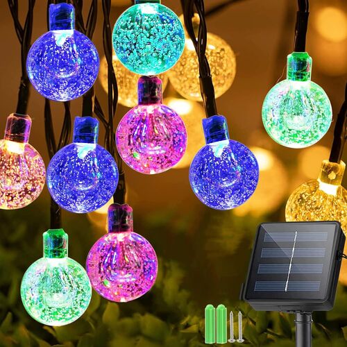 KAL-Guirlande Lumineuses Solaires Exterieur, 7.5M 50Led Guirlande Lumineuse Solaire Exterieur 8 Modes Ip65 Étanche, Guirlande Solaire Exterieur Convient Pour Jardin, Arbre, Terrasse (Couleur)