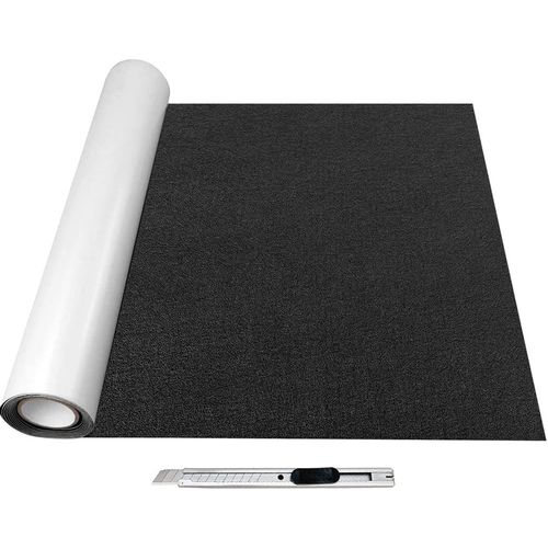 TIANYI-Feutrine Noire Autocollante, 40x200cm Rouleau Feutrine Adhesive,Tissu Feutre Epaisse 2mm,Feutrine autocollante pour Doublure de Boîte, Cadre Photo, Pied de Chaise, DIY, Halloween
