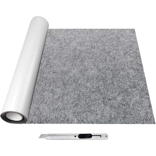Tianyi-Feutrine Gris Foncé Autocollante, 40x200cm Rouleau Feutrine Adhesive,Tissu Feutre Epaisse 2mm,Feutrine Autocollante Pour Doublure De Boîte, Cadre Photo, Pied De Chaise, Diy, Halloween