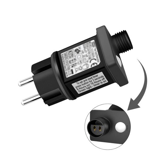 Kal-Transformateur Guirlande Led, 31v 6w Clignoteur Pour Guirlande, Transformateur Ip44 Avec 8 Modes Pour Les Guirlandes Extérieures, Les Filets Lumineux Et Les Lumières Icicle