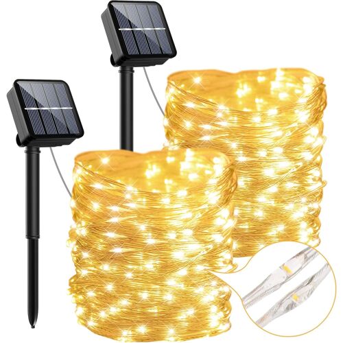Guirlande Solaire Exterieur 120 LED 13,5M Guirlande Lumineuse Exterieure Étanche 8 Modes Décoration Lumière Intérieur et Extérieur pour Maison Jardin Terrasse Pelouse Sapin de Noël