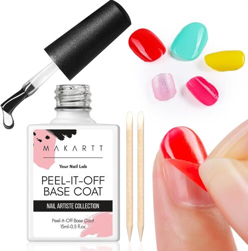 Gel Base Peel Off Décoller La Couche De Base, Gel De Base Pelable 15 Ml Pour Les Débutants Dans La Pratique Des Ongles, Retrait Facile Du Vernis Gel, Aucun Trempage Requis 