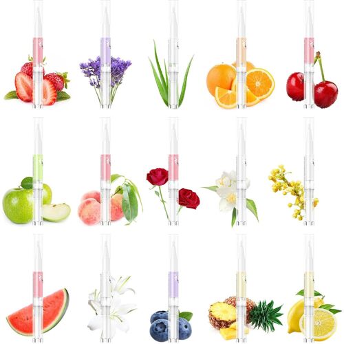 Kal-Huile Cuticules Ongles Stylo Pour Réparer Les Fissures Et L'huile De Cuticule Sèche Pour Les Ongles, Mix Taste Polissoir A Ongle De Traitement (15 Pcs)