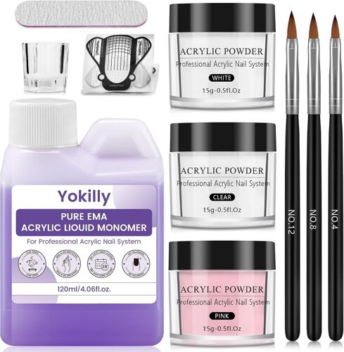 Poudre Acrylique Pour Ongles : 120ml Monomer Liquide Acrylique Ongle 3 Pièces Poudre Ongle - Acrylique Kit Ongle