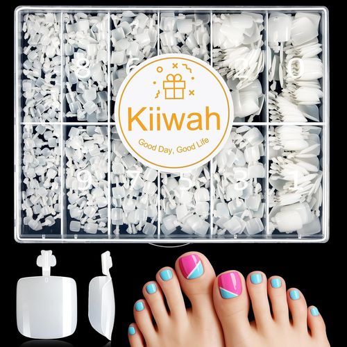 550 Pcs Faux Ongles Pieds,Capsule Ongle Pied Faux Ongles Orteils En 11 Tailles Avec Boîte Pour Femme Fille Diy Manucure Salons Nail Art 