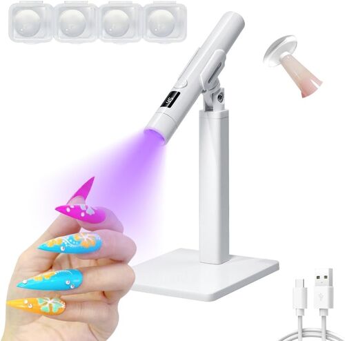 Lampe Uv Portable Rechargeable Pour Les Ongles, Mini Sèche-Ongles Led Avec 2 Modes De Minuterie Et Support Magnétique, Écran Lcd, Séchage Rapide, Adapté À La Manucure À Domicile 