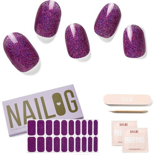 Ongles En Gel Uv Semi Durci - 20 Pcs Autocollants Auto-Adhésifs De Vernis À Ongles,Lampe Uv/Led Requise, Autocollants Pour Nail Art,Idee Cadeau Femme, Fairy Dust 