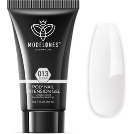 Polygel Kit Ongle Gel Uv Complet 50g Faux Ongles Extension Blanc Transparent Construction Vernis Semi Permanent Quick Building Extender Gel Kit Pour Manucure Nail Art Debutant 