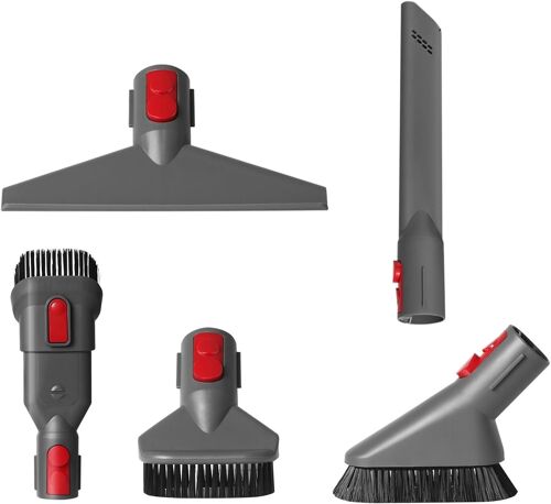5 Pièces Aspirateur Accessoires pour Dyson, avec 3 Brosse Aspirateur et 2 Embout Aspirateur, Aspirateur Pièces Détachées, pour Dyson V7 V8 V10 V11, pour Nettoyer les Sols, Matelas, Plafonds (Gris)