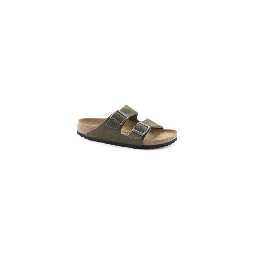 Birkenstock Sandale Pour Adulte En Cuir Velours Arizona Sfb Kaki