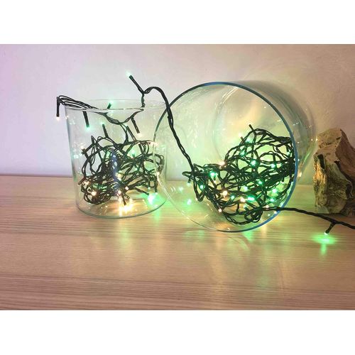 Kal-Guirlande Lumineuse Intérieure Et Extérieure I 120 Led Vertes Et Blanc Chaud I Longueur De 9m50 I Etanche Indice Ip44 I Terrasse Jardin Déco Sapin De Noël - Elume